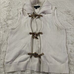 Lauren Ralph Lauren womens knity sweater L nautical coastal tri button Flawed